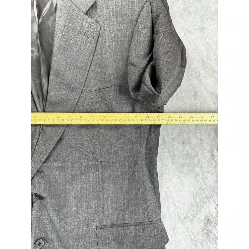 Ermenegildo Zegna Mens Blazer Jacket 56R Gray Super 100s Wool Luxury